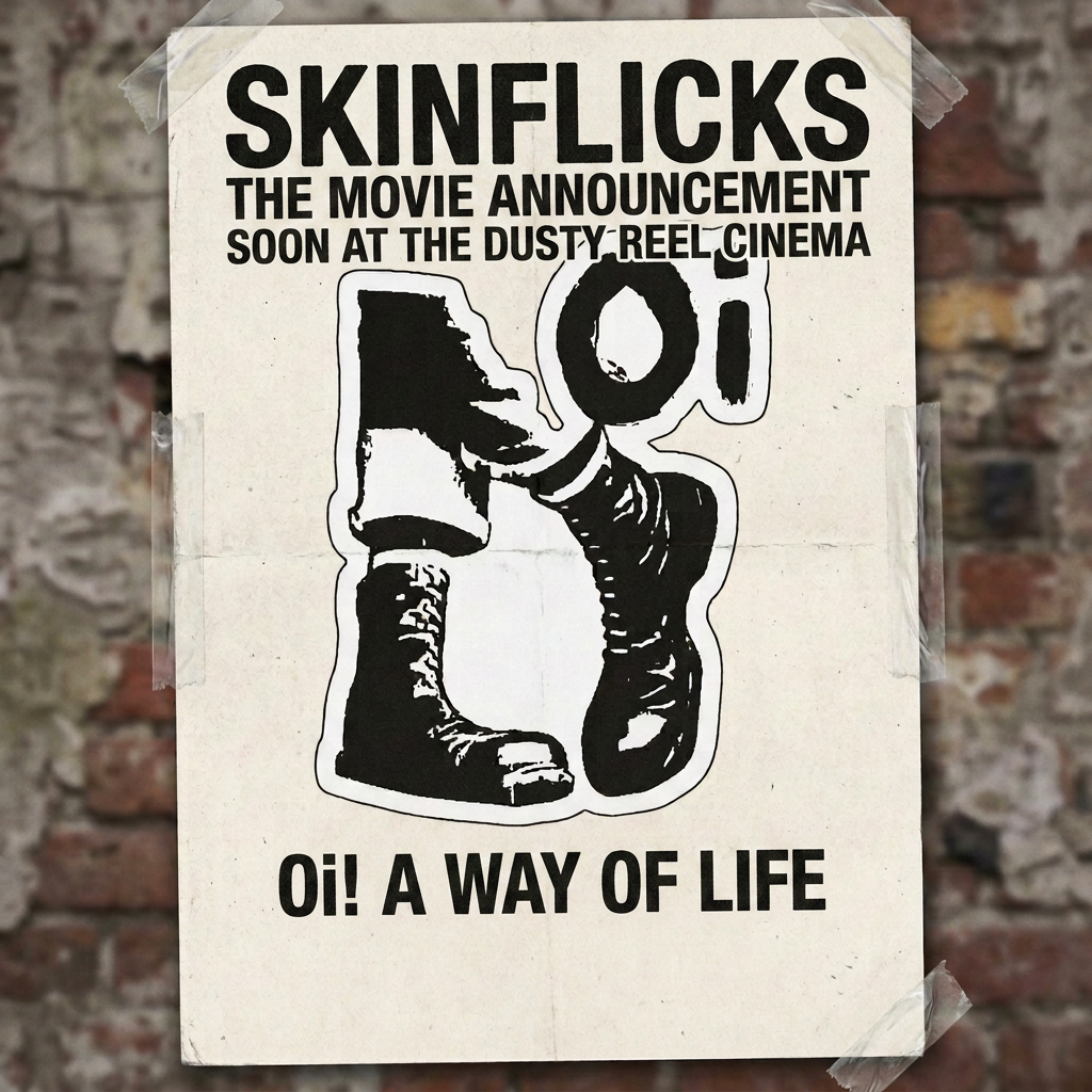 OI Music Productions poster for The Business, Hard Skin, and Stomper 99